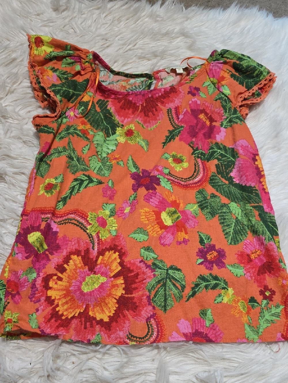 Cynthia Rowley Floral Linen Top- XS
